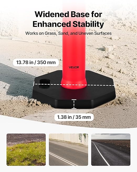 VEVOR 3 Pack Traffic Delineator Posts, 48 inches Traffic Safety Cones - Image 3