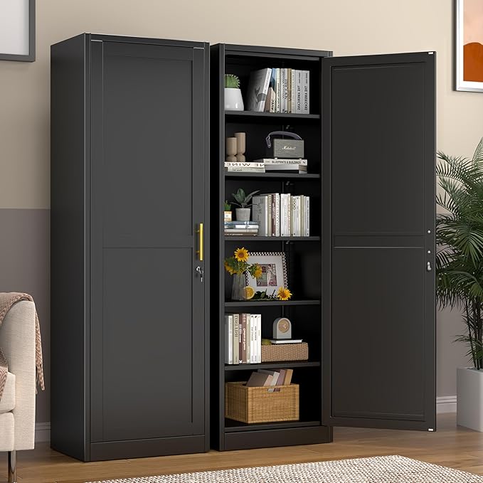Metal Locker Cabinet, 19.7’’W Narrow Lockable Single File Storage Cabinet - Image 7