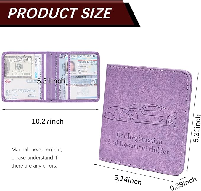 2-Pack Car Registration and Insurance Holder, Car Organization Vehicle Document - Image 3