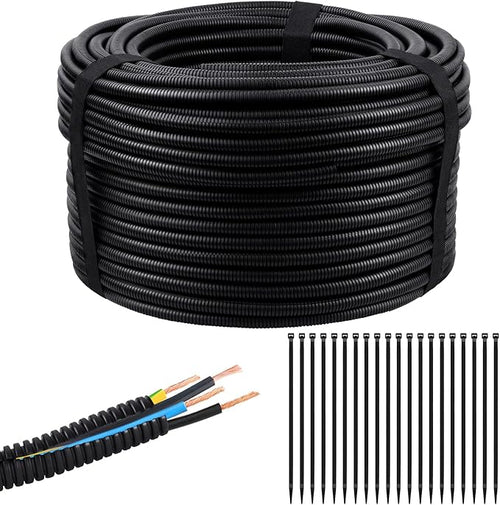 100FT Split Wire Loom Tubing, 3/4 Inch Wire Protector Tubing, Automotive Wire by Oleitodh