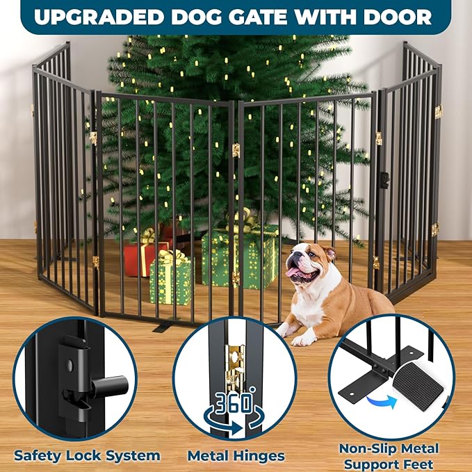 Metal Freestanding Dog Gate Outdoor-6 Panels - Image 3