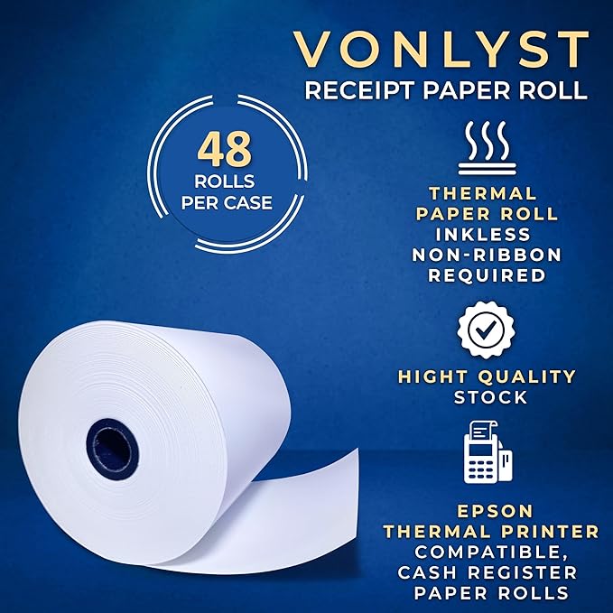 3 1/8 x 230 Thermal Paper Receipt Roll - Image 5