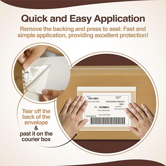 7x10 Shipping Label Sleeves 300 Pack- Strong Adhesive Back - Image 4