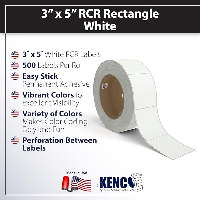 Kenco Color Coding 3 X 5 Rectangle Labels, Inventory Control Stickers 500 - Image 3