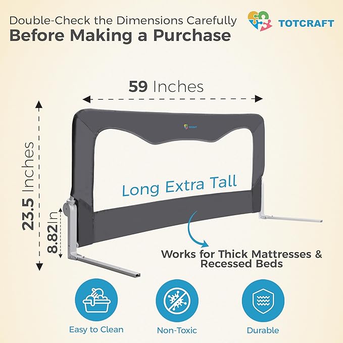 TotCraft Bed Safety Rails for Toddlers - Image 2