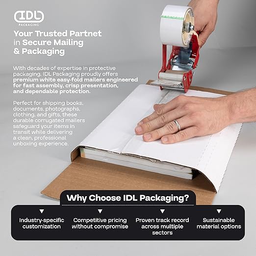 White Mailing Boxes 12"x10.5"x2", USA-Made - Image 7