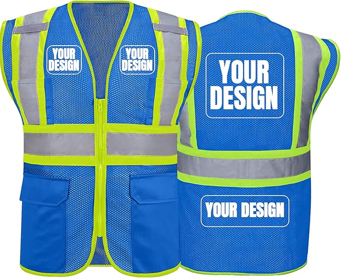 BeautyWill Custom Safety Vest Customized Logo Class 2 High Visibility by BeautyWill