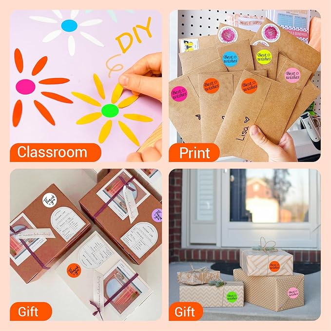 1 Inch Circle Dot Stickers 1000 PCS Color Coding Thermal Labels Dots Writable - Image 5