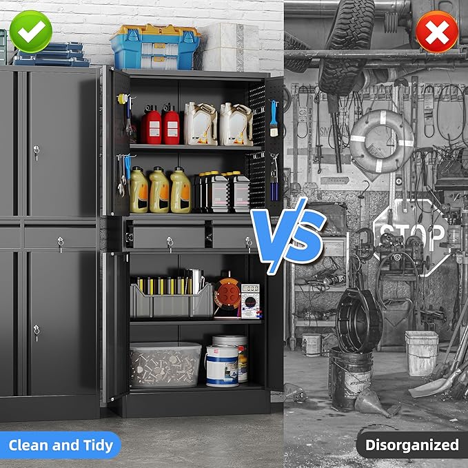 71" H Metal Garage Storage Cabinet - Image 5
