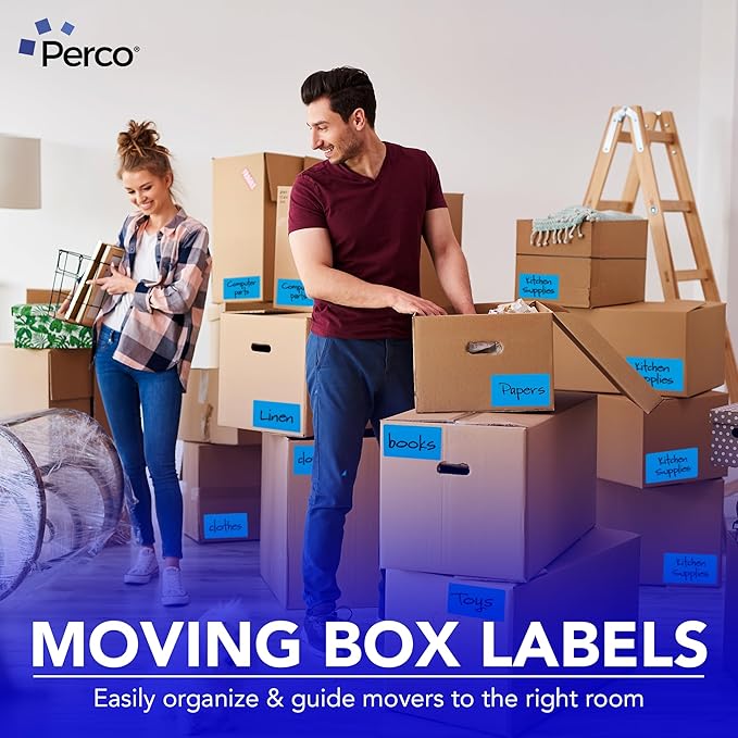 Perco Light Blue Labels 3x5 Inch 500 Stickers/Roll - Image 3
