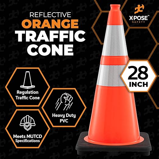 Xpose Safety 28 Inch Orange Traffic Cones - Image 4