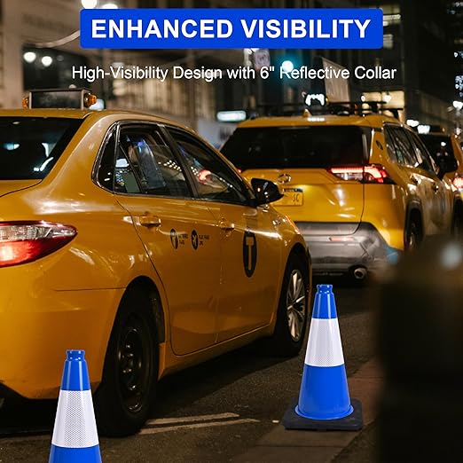 OrangeStar 18" Traffic Cones 6-Pack Blue Safety Cones - Image 3