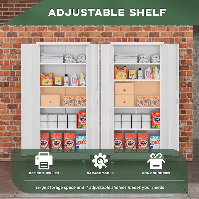 Greenvelly Metal Garage Storage Cabinet - Image 4