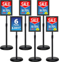 6Packs 8.5x11 Inch Adjustable Pedestal Poster Sign Stand, Heavy Duty Floor by VAIIGO