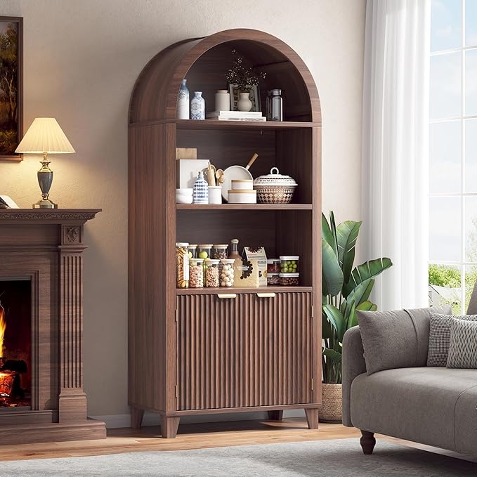 Arched Kitchen Pantry, 5-Tier Arched Cabinet - Image 7