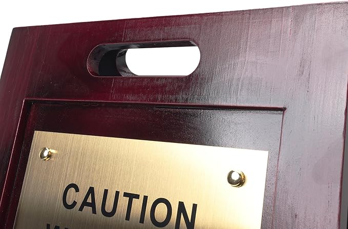 Premium Wooden Caution Wet Floor Sign – Bilingual w/Non-Skid Plastic Feet – - Image 5