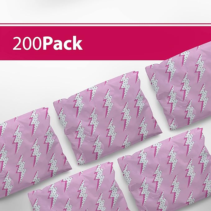 6x9 Poly Mailers – Lightning Bolt – Waterproof, Tear-Resistant Shipping Bags - Image 3