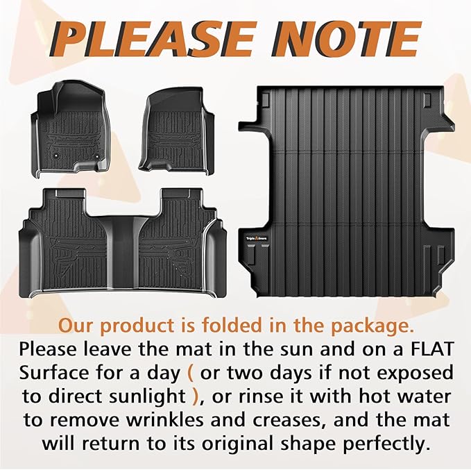 TripleAliners Truck Bed Mat & Floor Mats Front Rear Full Set Compatible - Image 3