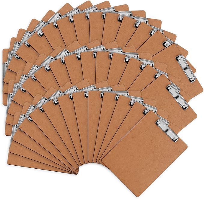 Clipboards, HERKKA 42 Pack Hardboard Office Clipboards Low Profile Clip by HERKKA