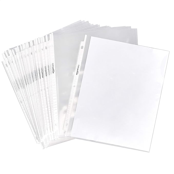 Amazon Basics Sheet Protectors for 3 Ring Binder, Heavyweight, Polypropylene by AmazonBasics