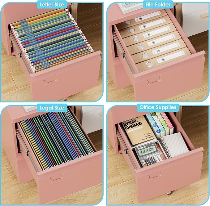Aobabo 2 Drawer File Cabinet - Image 5
