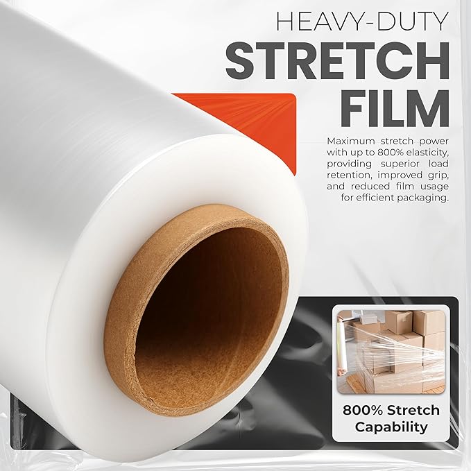 Heavy Duty 18" Shrink Wrap Roll – Clear Stretch Wrap - Image 4