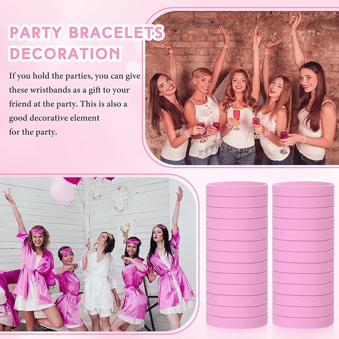 Liliful 100 Pcs Silicone Rubber Wristbands Rubber Wristband Bracelet Bands - Image 5