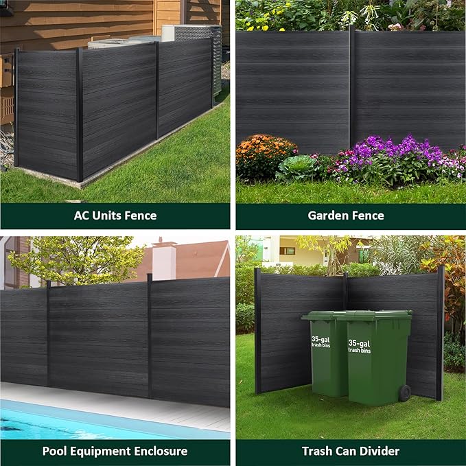 6ft x 6ft Outdoor Privacy Fence, Wind Resistant, Wood Plastic Composite Fence - Image 6