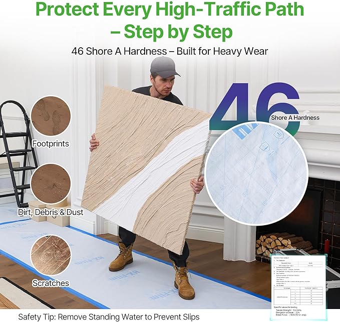 39"x100' Heavy-Duty Floor Protection | Construction Grade Carpet Protector | - Image 4