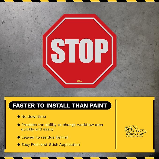 Mighty Line Stop Floor Sign Sticker - Image 4
