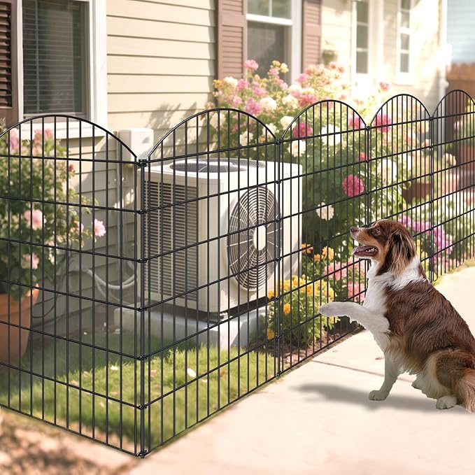Metal Garden Fence 48in x 12.7ft, 5 Panels + 6 Stakes Dog Fence Border Fence - Image 6