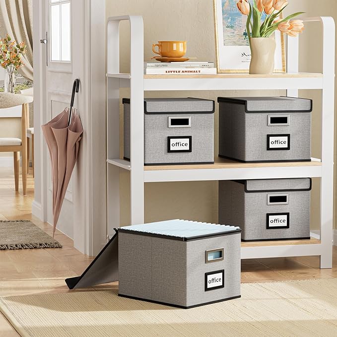 Huolewa Collapsible File Storage Organizer Boxes - Image 2