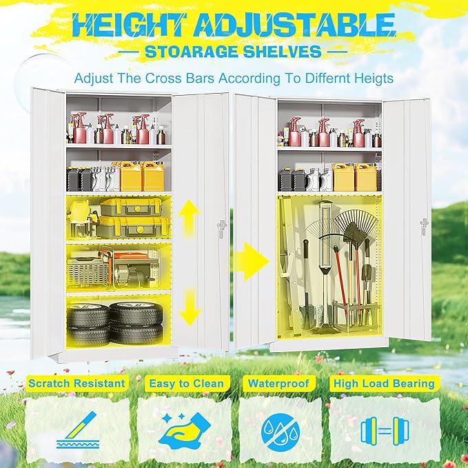 Pataku Metal Storage Cabinet, Garage Cabinet - Image 6