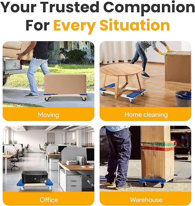 Furniture Dolly 30" x 18" I 4 Wheels Heavy Duty Moving Dollies | Fully - Image 7
