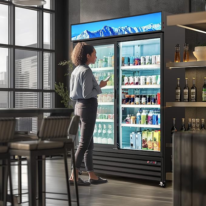Wilprep Commercial Refrigerator, 37 cu. ft. Upright Beverage Display - Image 3