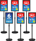 6Packs 11x17 Inch Adjustable Pedestal Poster Sign Stand, Heavy Duty Floor by VAIIGO