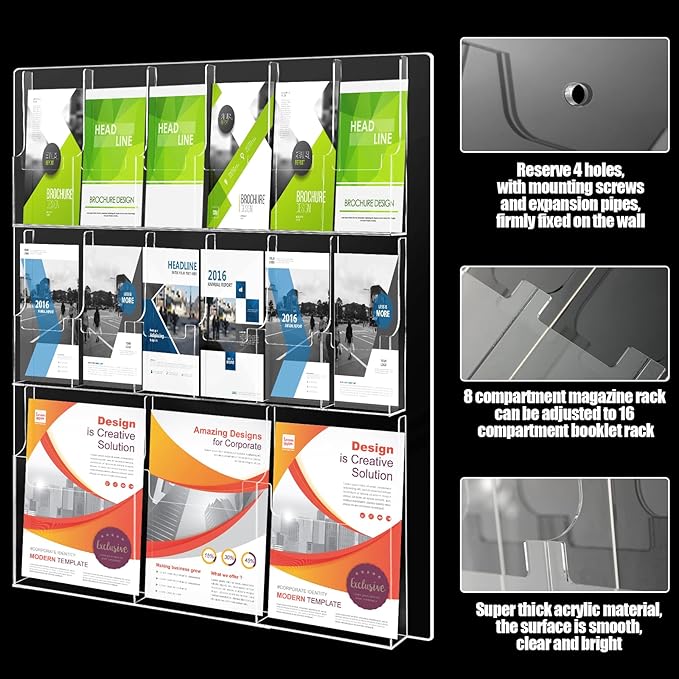Weysat Acrylic Brochure Holder Wall Mount - Image 2