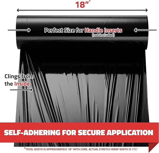 Black Stretch Wrap Industrial Strength Extra Thick 4 Pack 18" 1100 SqFt 80 - Image 3