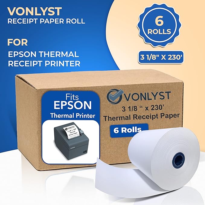 3 1/8 x 230 Thermal Paper Receipt Roll - Image 7