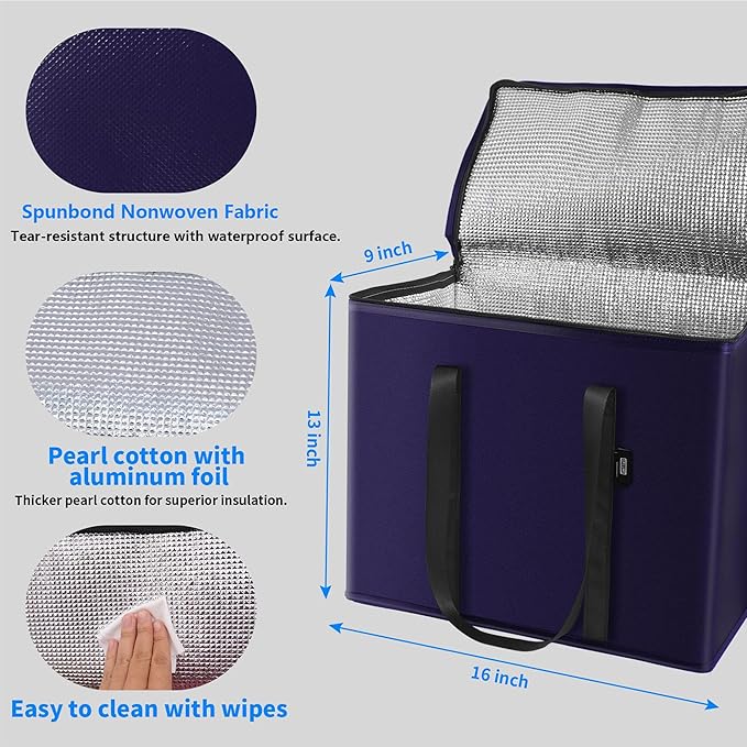 2-Pack Reusable Insulated Grocery Bags - Image 2
