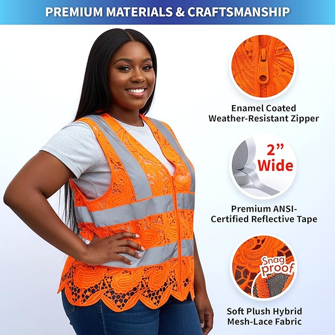 Lace-Mesh Safety Vest for Women & Men - Image 4