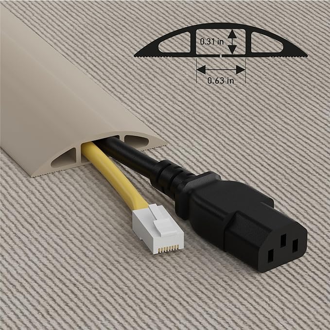 D-Line 30ft Floor Cord Cover, Floor Cable Protector, Extension Cord Cover - Image 3