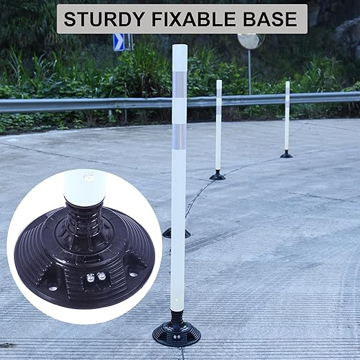 OrangeStar 8 Pack Delineator Post 48" White Traffic Delineator Cones - Image 4