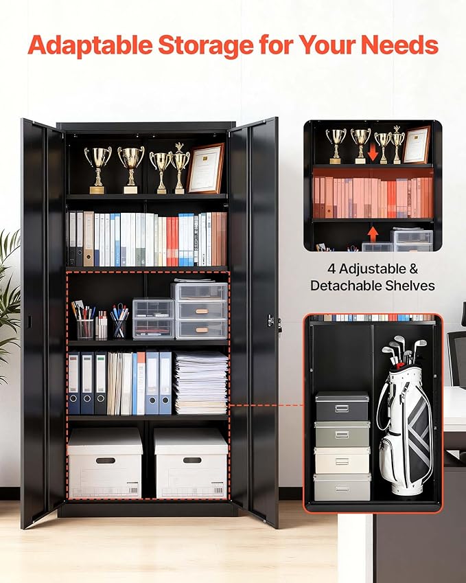 VEVOR Metal Storage Cabinet, Steel Garage Cabinet - Image 5