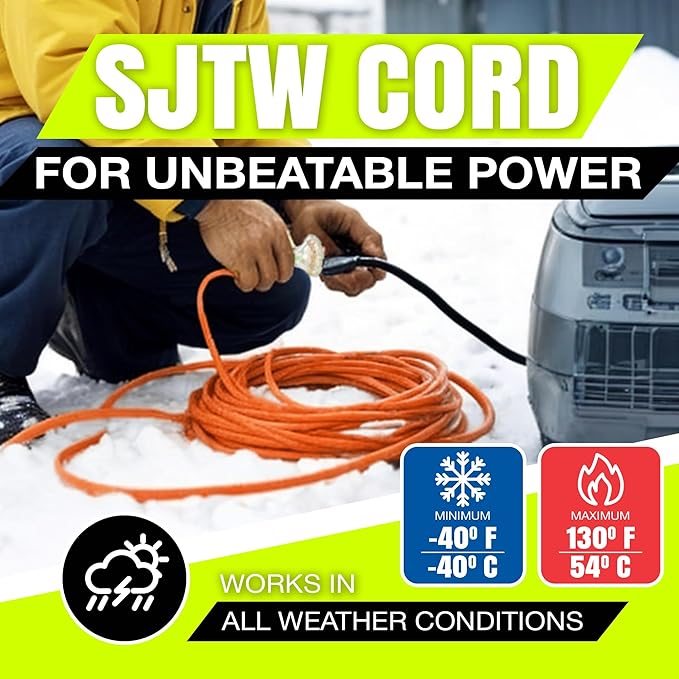 6ft Outdoor/Indoor Extension Cord 3-Outlet 12/3 Gauge Extra Heavy Duty ETL - Image 8