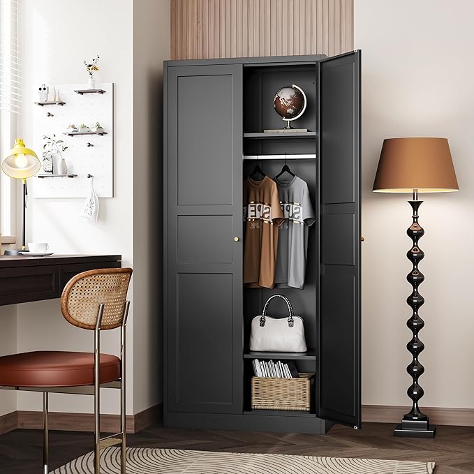 Letaya Wardrobe Armoire Closet, Bedroom Armoire Cabinet Clothes Organizer - Image 2
