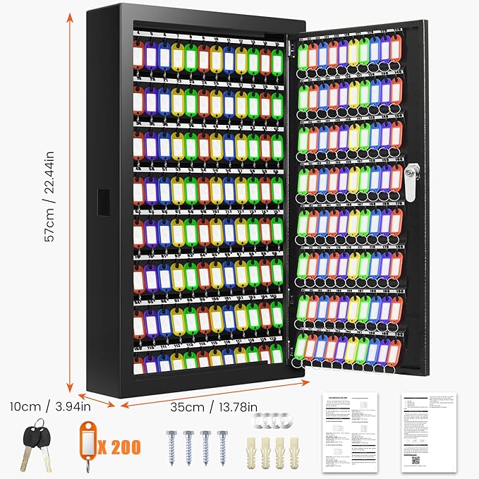 200 Keys Key Cabinet, Anti-Theft Key Lock Box - Image 2