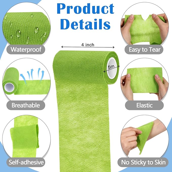 Treela 36 Pcs Self Adherent Bandage 4" X 5 Yard Wrap Breathable Cohesive - Image 2
