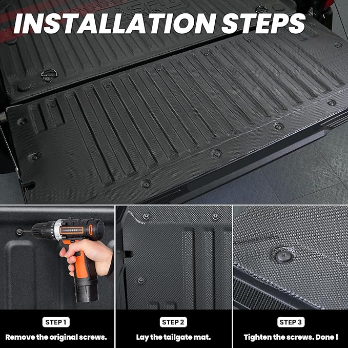 LASFIT Tailgate Mat for Toyota Tacoma 2024-2026, All Weather Truck Tailgate - Image 4
