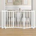 30" Height Tall Freestanding Pet Gate, Solid Wood Folding Safety Fence Wooden by Axeman